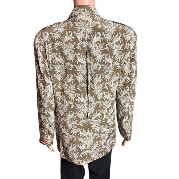 Linda Allard For Ellen Tracy Paisley Floral Silk Blazer 8 Career Quiet Luxury - Picture 4 of 9